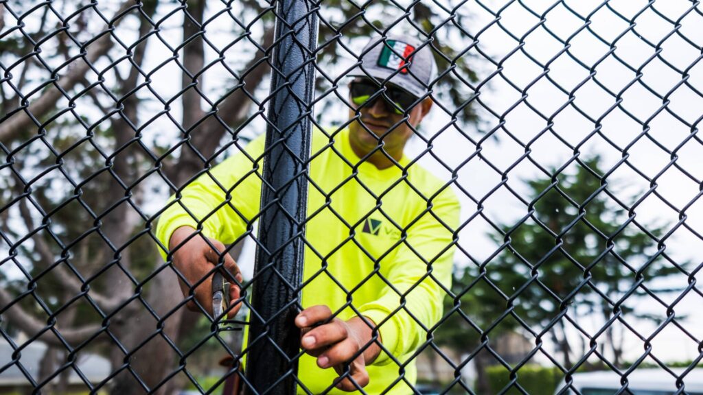 Chain link fencing installation